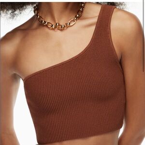 Aritzia one-shoulder crop tank